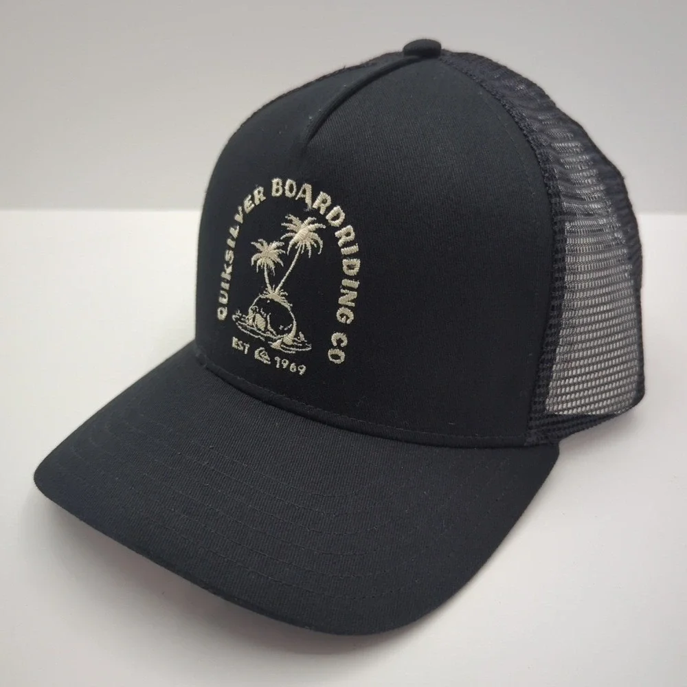 Quiksilver Boardriding Co Mens Black Mesh Trucker Hat Snapback Cap QSM25CA163